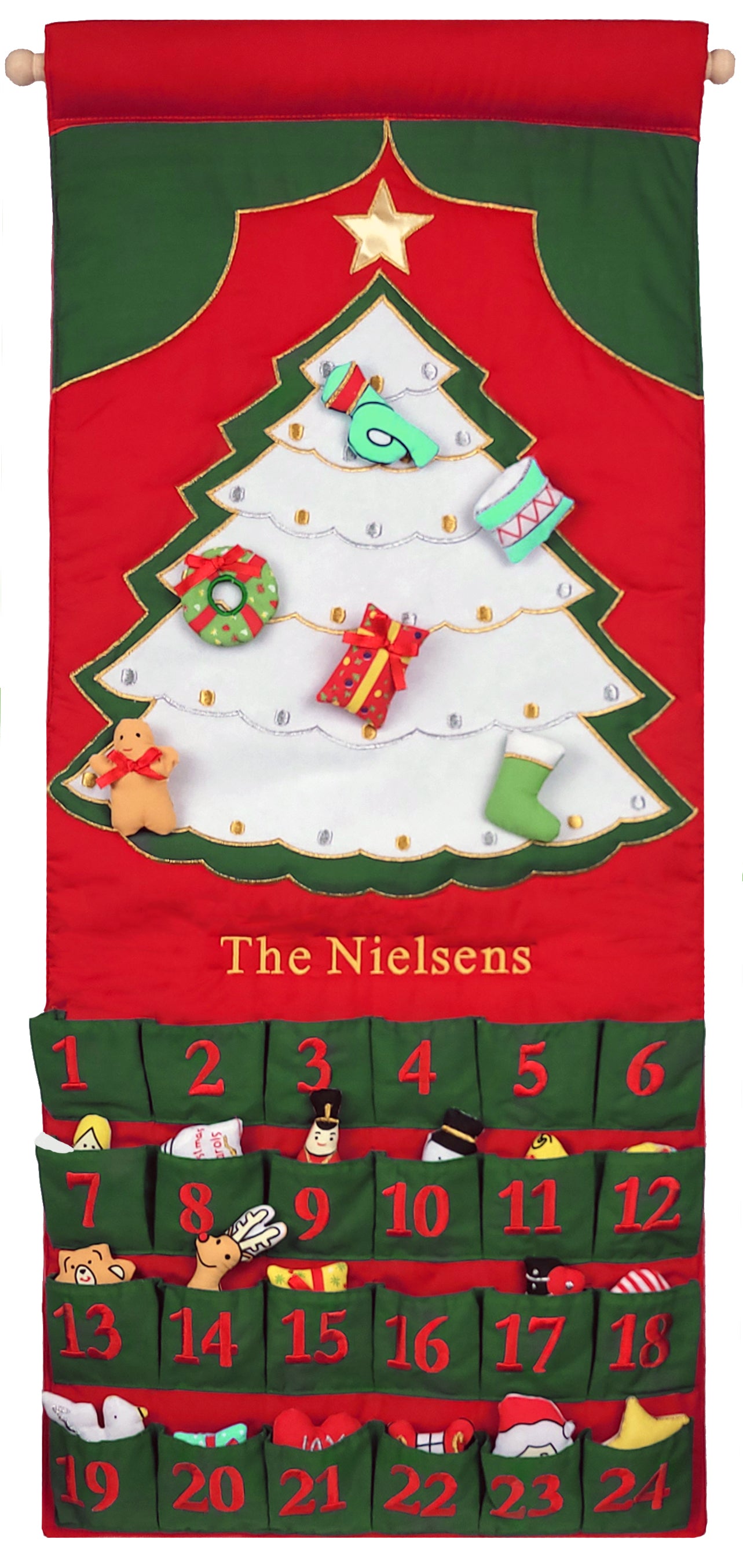 Fabric Christmas Tree Advent Calendar Pockets of Learning Pockets