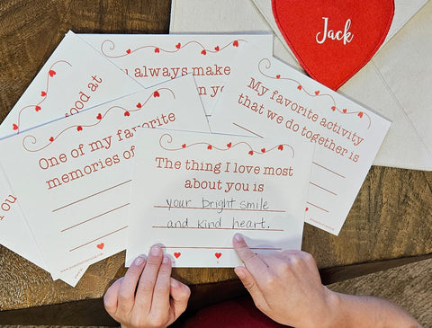 Valentine Love Letter Note Cards for Your Special Someone - Set of 14 cards 5"x7" - Show love to family and friends