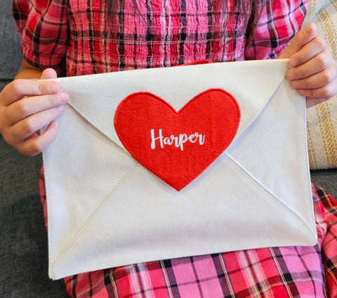 Personalized Valentine Heart Canvas Envelope w/ 14 Love Note Cards with hanging loop for mantle, chair, or door Personalized Valentine Heart Canvas Envelope w/ 14 Love Note Cards with hanging loop for mantle, chair, or door