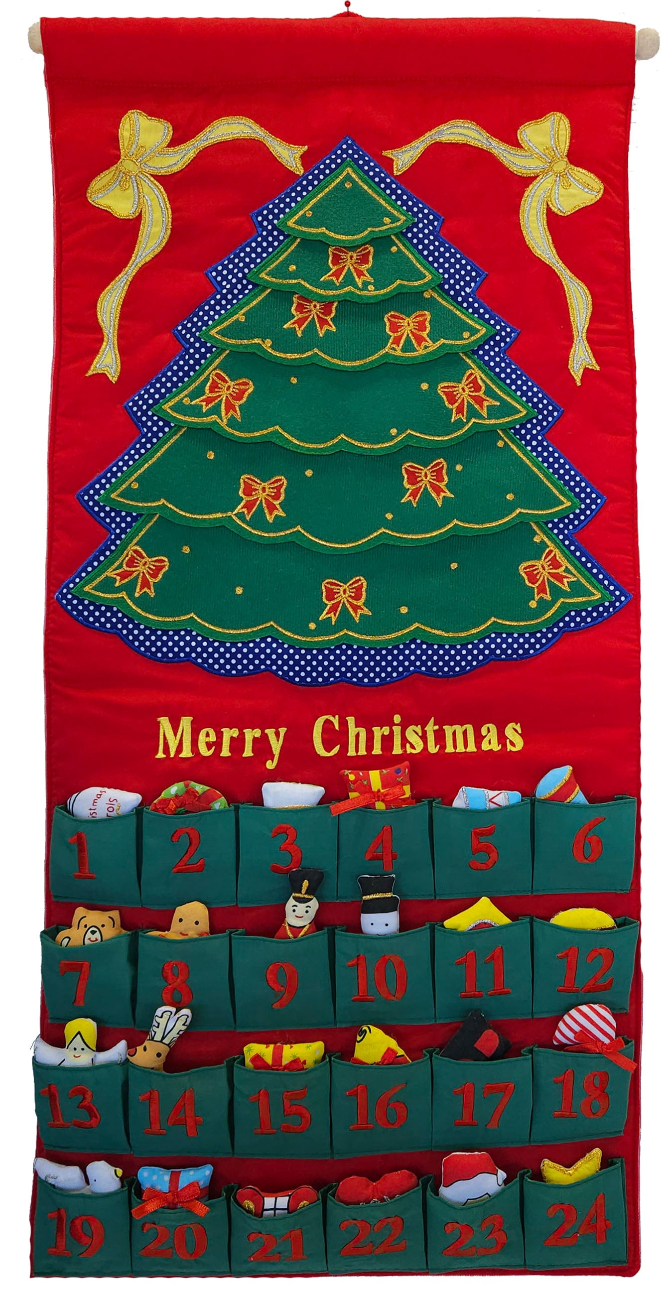 Green Christmas Tree Advent Calendar With Merry Christmas Pockets green-christmas-tree-advent-calendar-with-merry-christmas-pockets