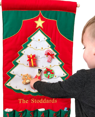 White Christmas Tree Advent Calendar WITH "FAMILY NAME" White Christmas Tree Advent Calendar WITH "FAMILY NAME"