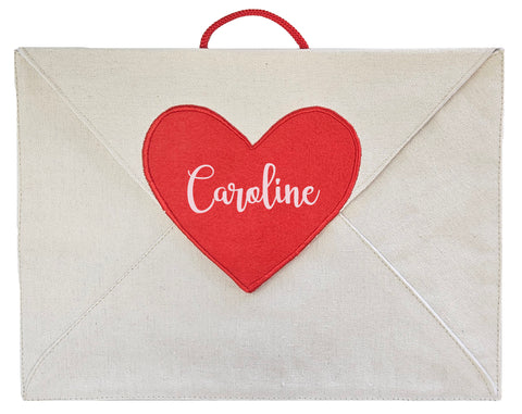 Personalized Valentine Heart Canvas Envelope w/ 14 Love Note Cards with hanging loop for mantle, chair, or door Personalized Valentine Heart Canvas Envelope w/ 14 Love Note Cards with hanging loop for mantle, chair, or door