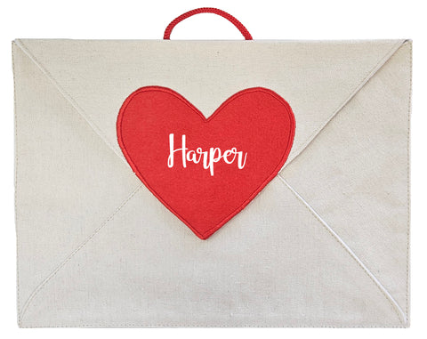Personalized Valentine Heart Canvas Envelope w/ 14 Love Note Cards with hanging loop for mantle, chair, or door Personalized Valentine Heart Canvas Envelope w/ 14 Love Note Cards with hanging loop for mantle, chair, or door
