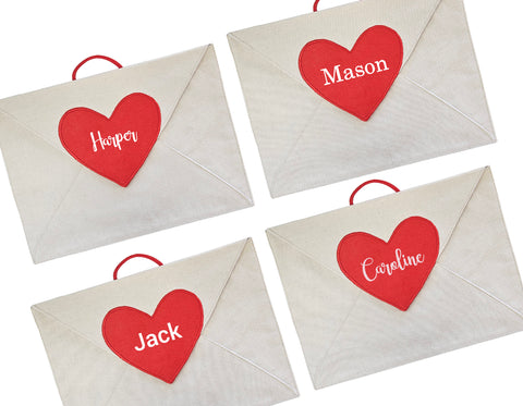 Personalized Valentine Heart Canvas Envelope w/ 14 Love Note Cards with hanging loop for mantle, chair, or door Personalized Valentine Heart Canvas Envelope w/ 14 Love Note Cards with hanging loop for mantle, chair, or door
