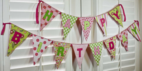 Happy Birthday Banner (Pink) - My Growing Season Happy Birthday Banner (Pink) - My Growing Season