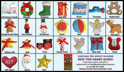 COMPLETE SET OF PIECES - Christmas Tree Advent 24 Ornament Replacement Set COMPLETE SET OF PIECES - Christmas Tree Advent 24 Ornament Replacement Set