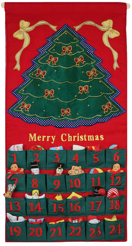 Green Christmas Tree Advent Calendar With "Merry Christmas"