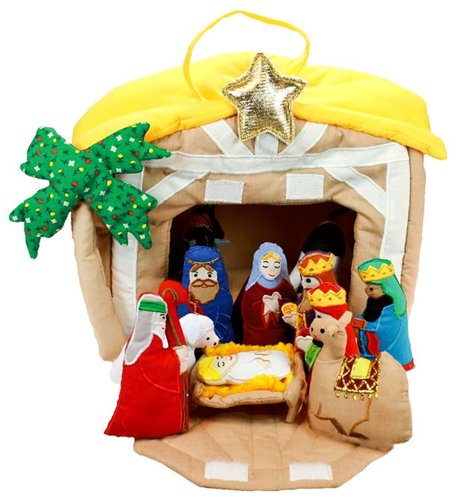 Christmas Nativity Manger Creche Interactive Early Education Fabric Bible Play Set for Christian Kids by My Growing Season