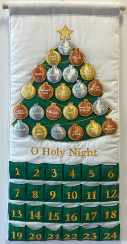 Names of Jesus Christmas Advent Calendar- Christian Family & Kids Fabric Christmas Countdown - Reason for the Season Holiday Decor Wall Hanging