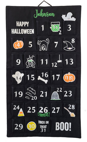 Halloween Countdown Calendar Canvas Wall Hanging