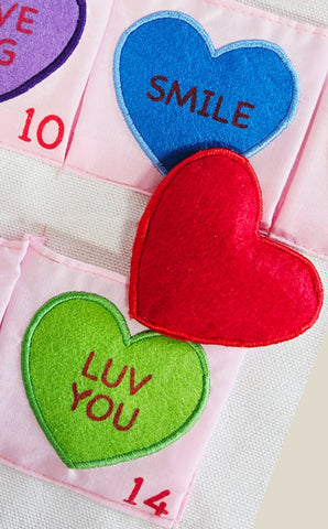Personalized Valentine Heart Canvas Countdown Calendar with Felt Marker
