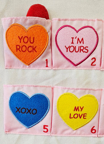 Personalized Valentine Heart Canvas Countdown Calendar with Felt Marker