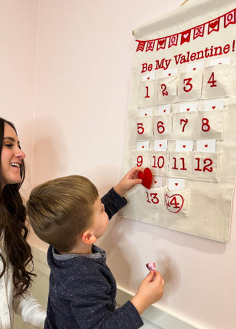 Valentine Countdown Calendar Canvas Wall Hanging