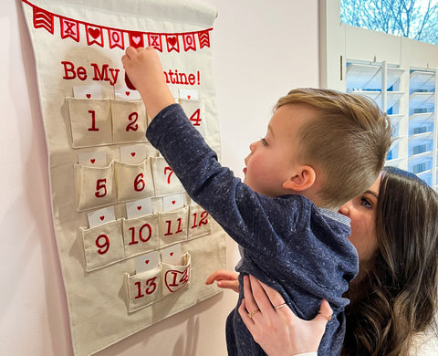 Valentine Countdown Calendar Canvas Wall Hanging