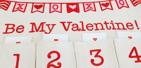 Valentine Countdown Calendar Canvas Wall Hanging