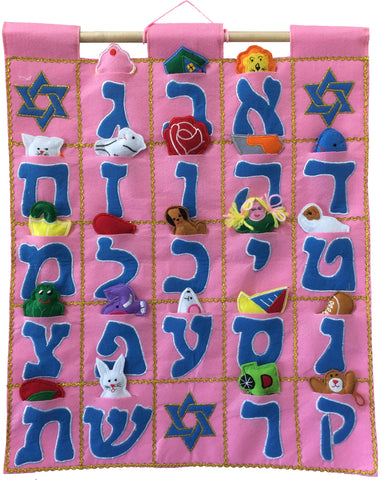 Aleph Bet Jewish Wall Hanging – Pink