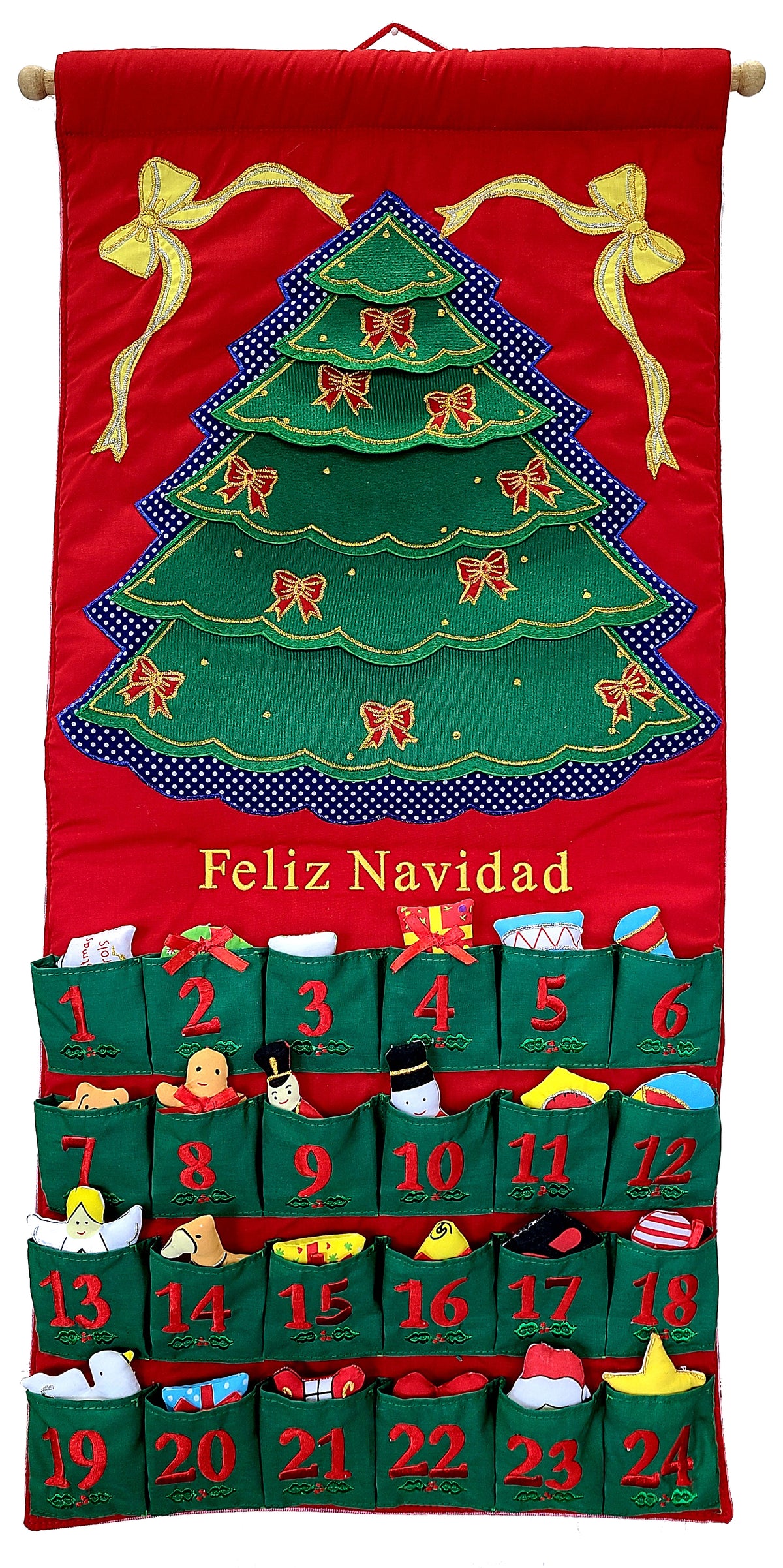 Green Christmas Tree Advent Calendar With "Feliz Navidad"