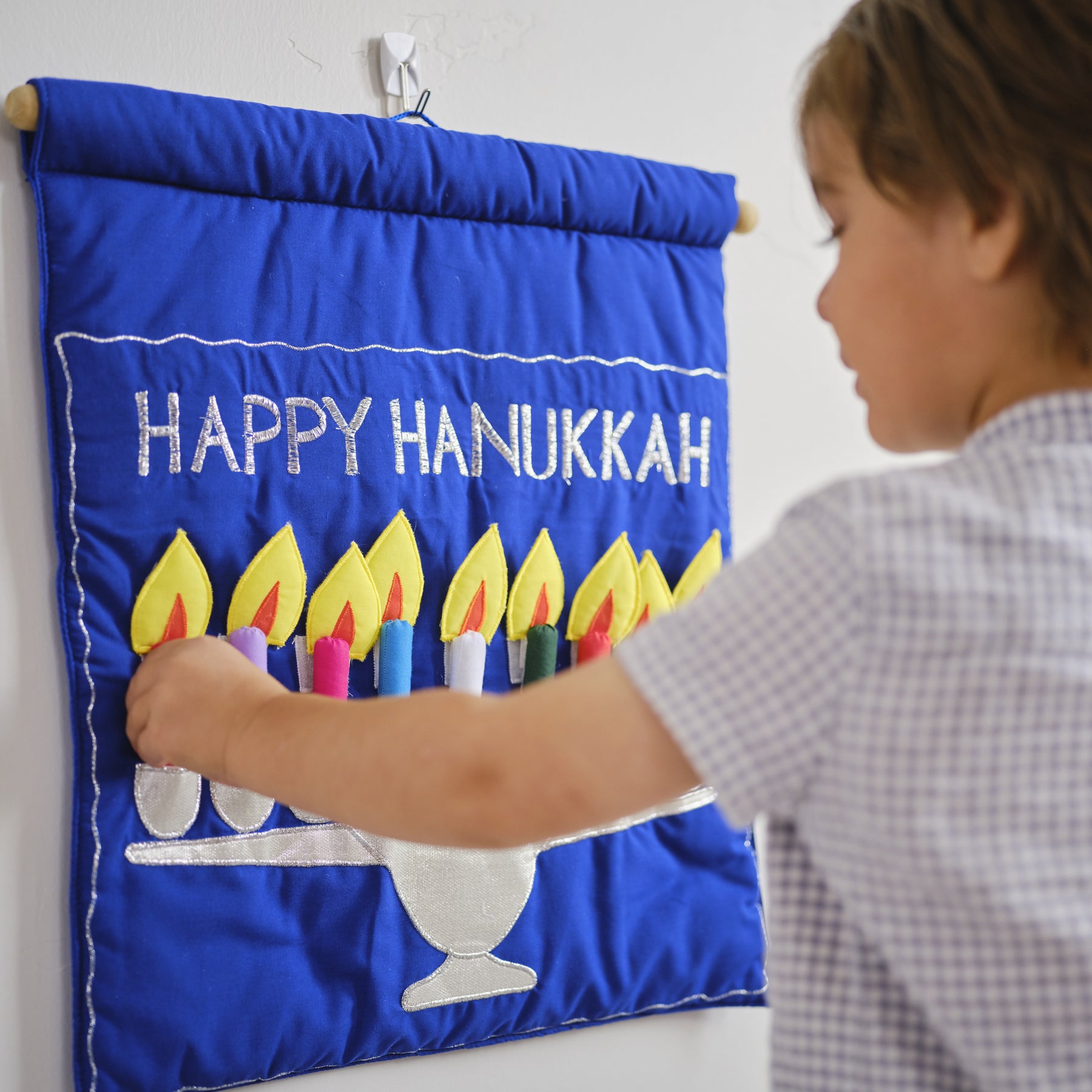 Happy Hanukkah Menorah Wall Hanging