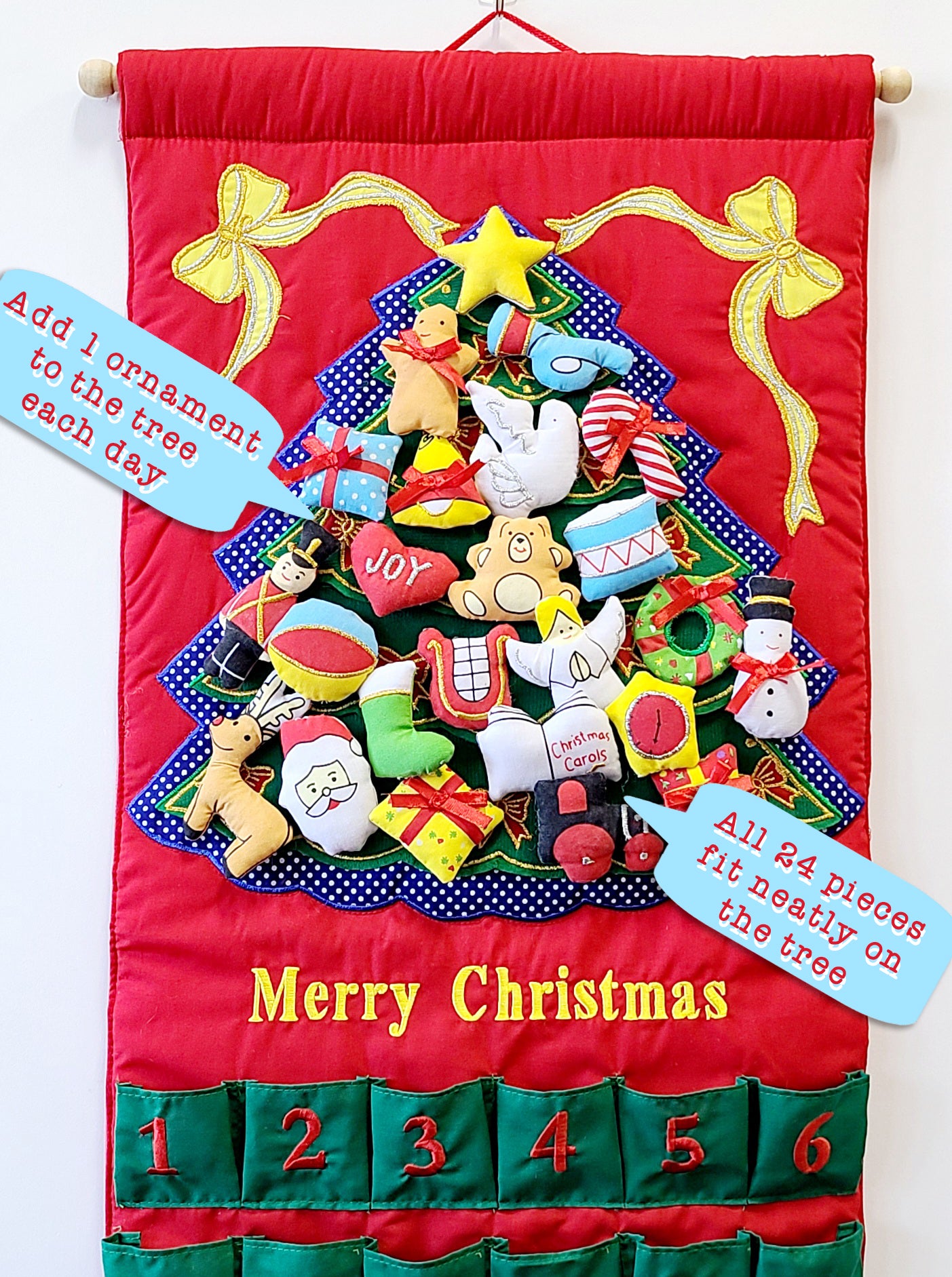 Fabric Christmas Tree Advent Calendar - Pockets of Learning Fabric Christmas Tree Advent Calendar - Pockets of Learning